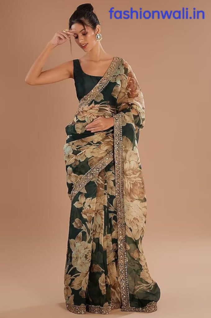 LATEST ORGANZA SAREE