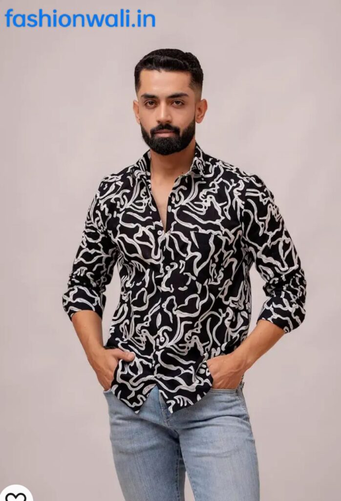 LACK BPRINTED SHIRTS FOR MEN