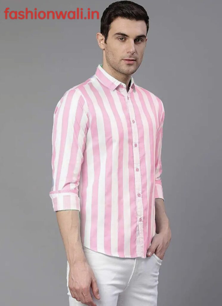 STRIP PATTERN PRINTED SHIRTS FOR MEN