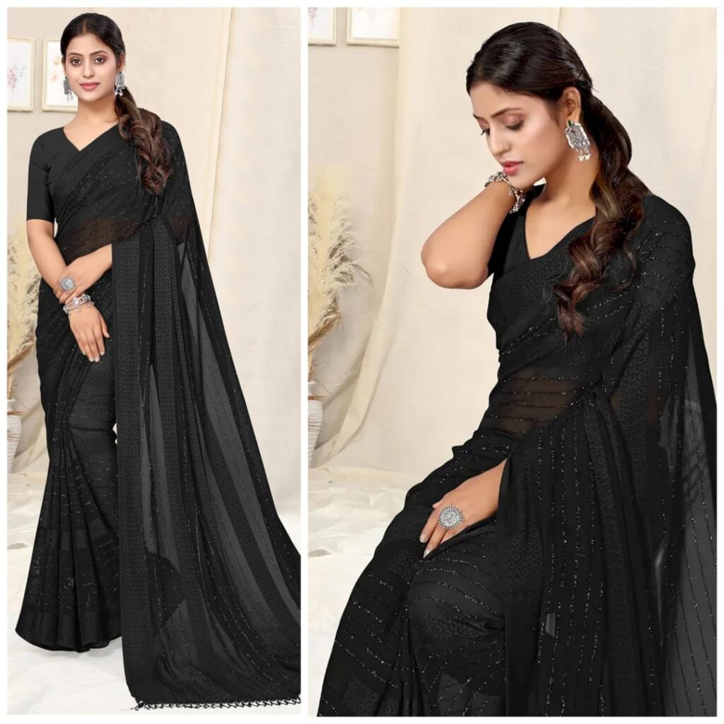 latest black saree