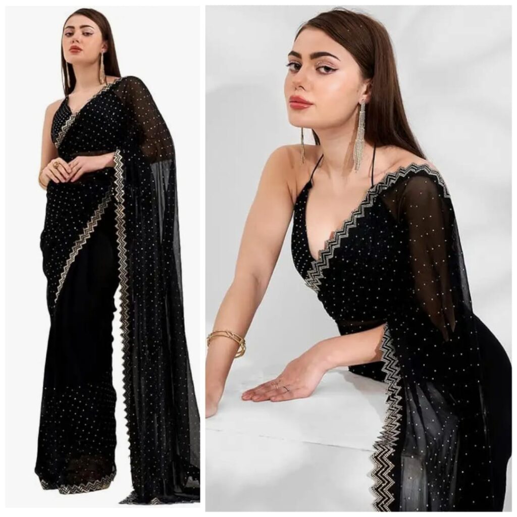 BOLD BLACK SAREE